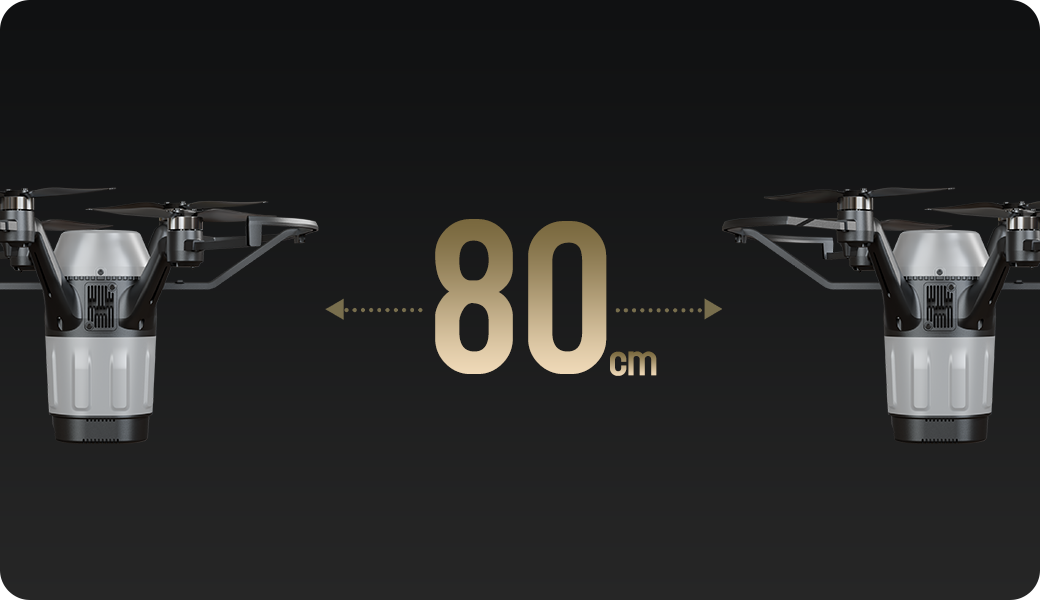 Minimum flight spacing is 80cm